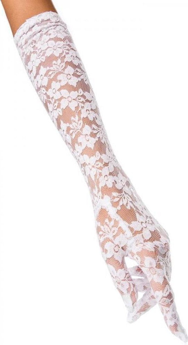 Guantes Largos para Disfraz Atixo de Encaje Blanco